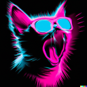 much-screaming-neon-cat emoji
